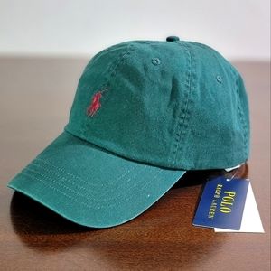 Polo Ralph Lauren Pony Logo Green Red Baseball Dad Hat Cap Adjustable Unisex New